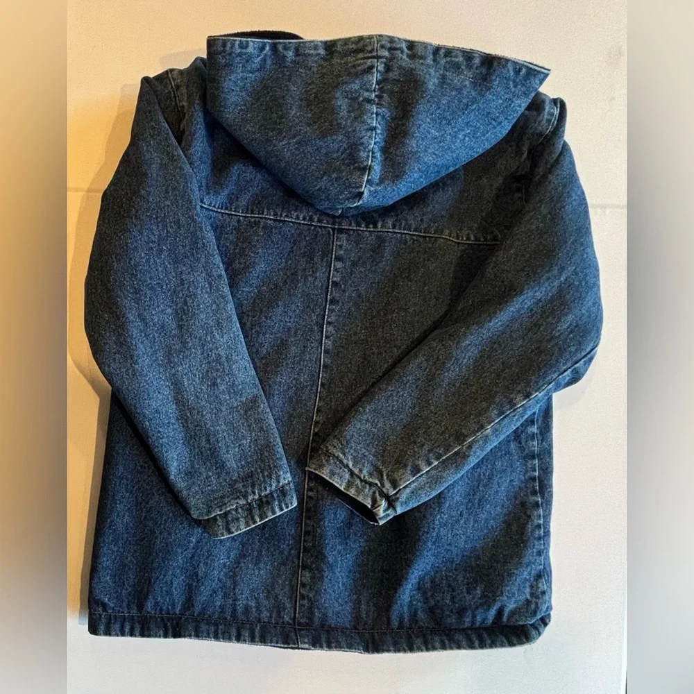 VINTAGE BASIC EDITIONS 90s Denim Zip Up Hoodie Jacket 100% Cotton Size‎ Small